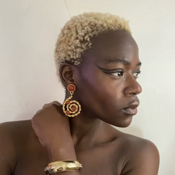 Gold Statement Drop Earrings